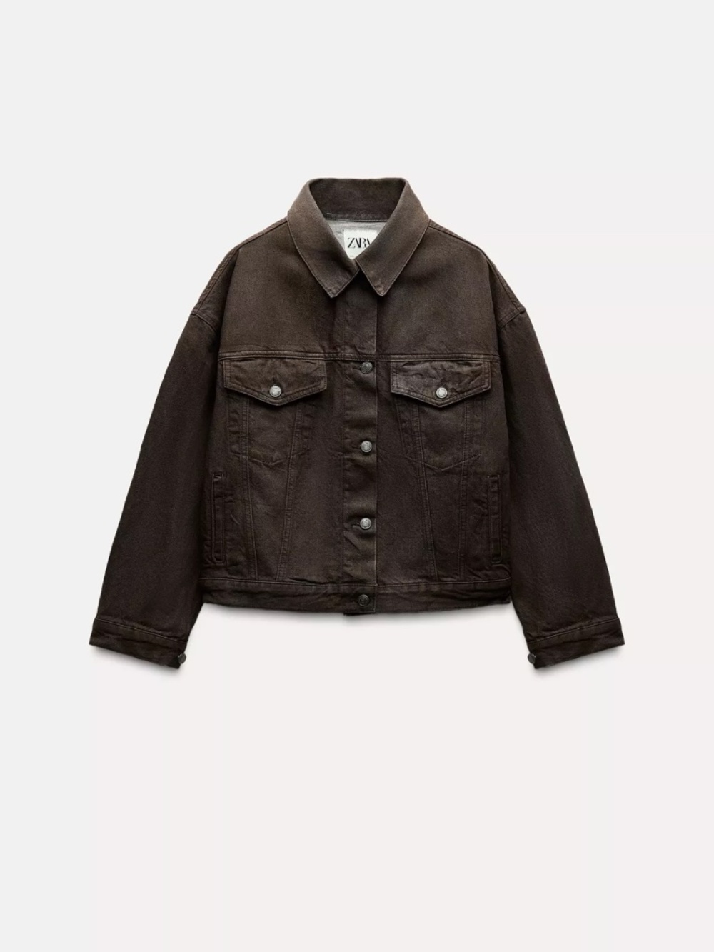 Zara Waxed Denim Oversized Jacket